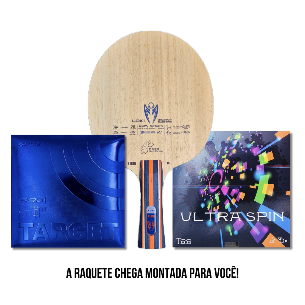 Raquete Kit Evolution - K1 LOKI + Ultraspin + Target Pro Blue