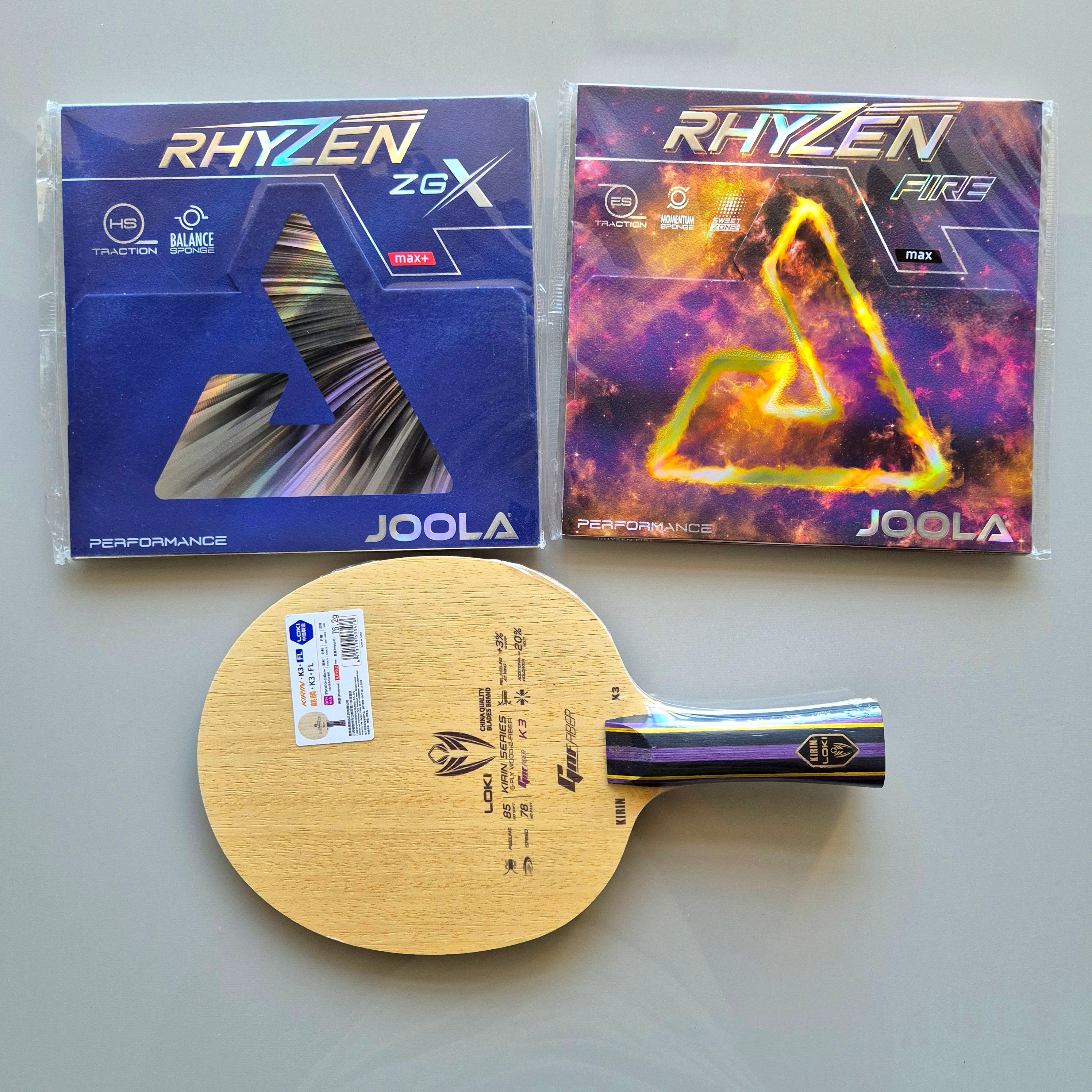 Raquete Kit Elite - Kirin K3 + Rhyzen FIRE + Rhyzen ZGX