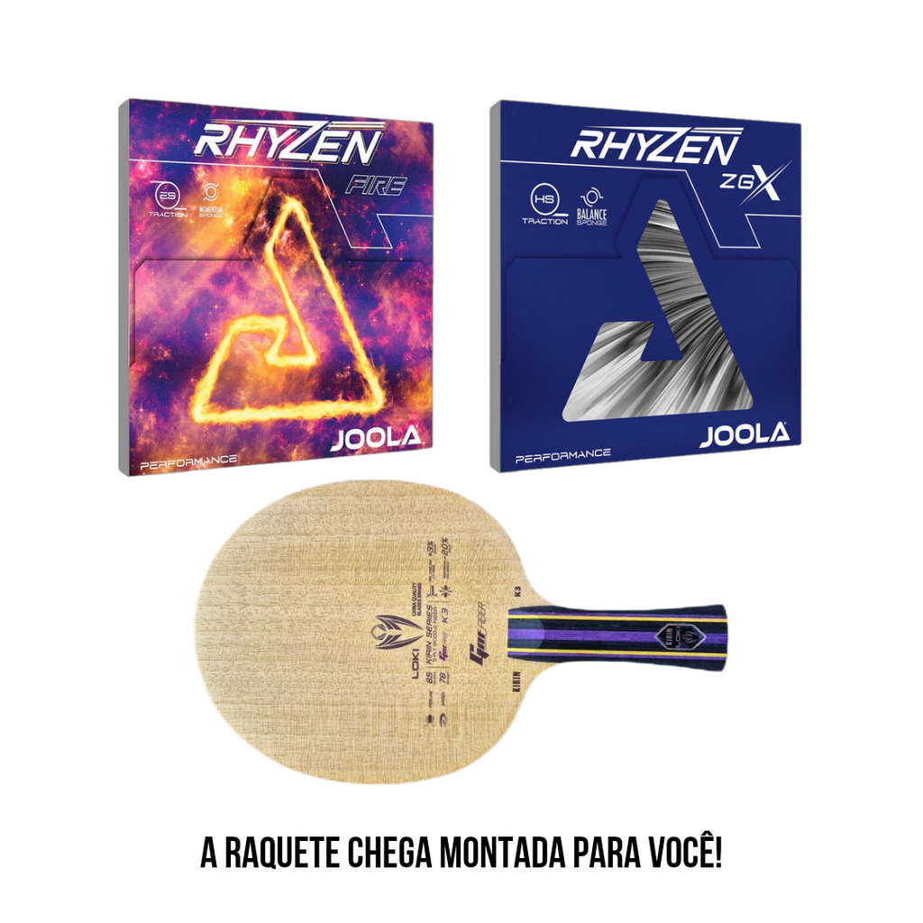 Raquete Kit Elite - Kirin K3 + Rhyzen FIRE + Rhyzen ZGX