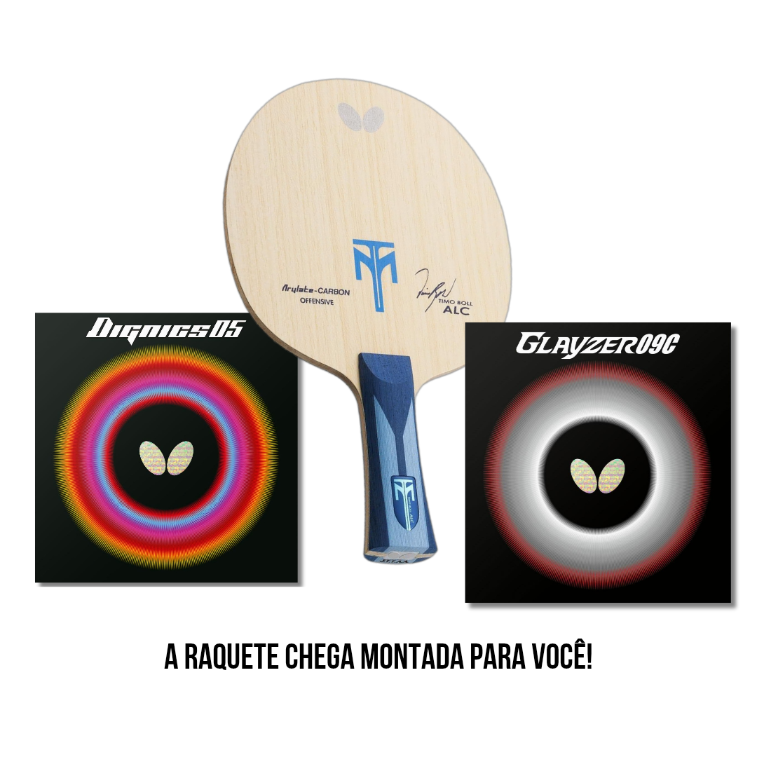 Raquete Kit Elite - Timo Boll ALC + Dignics 05 + Glayzer 09c
