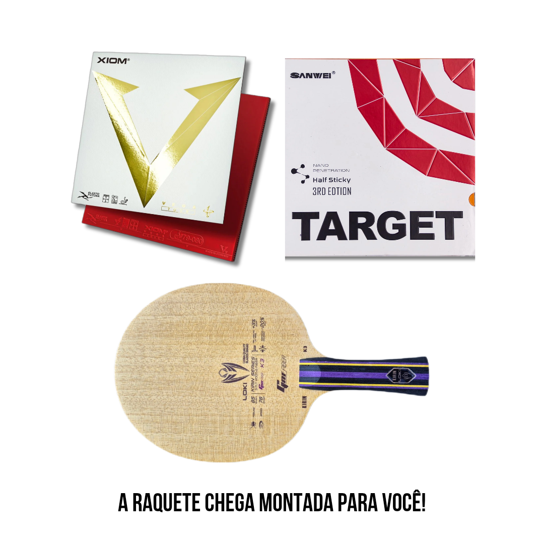 Raquete Kit Evolution - Kirin K3 + Vega Tour + Target